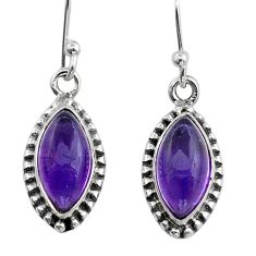 925 sterling silver 7.97cts natural purple amethyst dangle earrings u87165