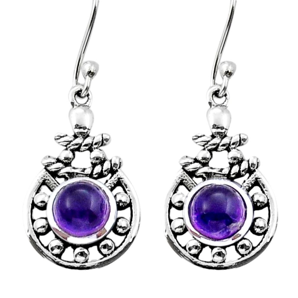 Clearance Sale- 925 sterling silver 1.87cts natural purple amethyst dangle earrings y15446