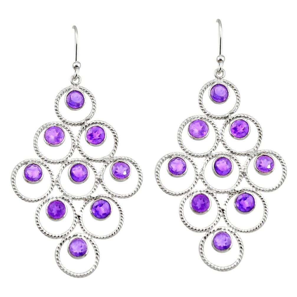 925 sterling silver 7.62cts natural purple amethyst earrings jewelry r38764