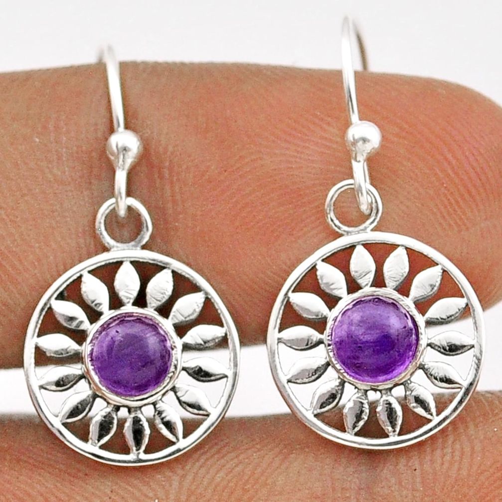 925 sterling silver 1.70cts natural purple amethyst earrings jewelry t86319