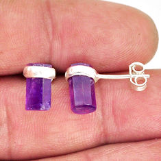 925 sterling silver 5.12cts natural purple amethyst stud earrings jewelry y73823
