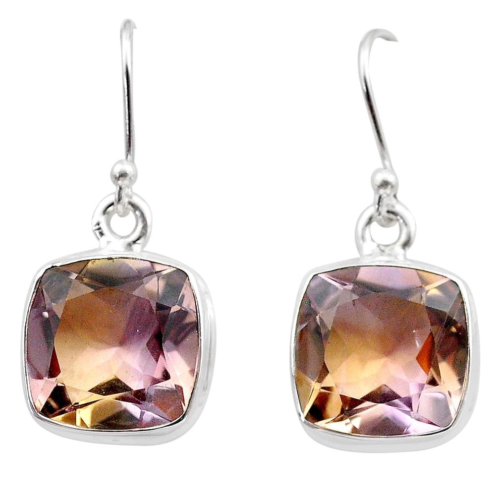 925 sterling silver 15.20cts natural purple ametrine dangle earrings t45184