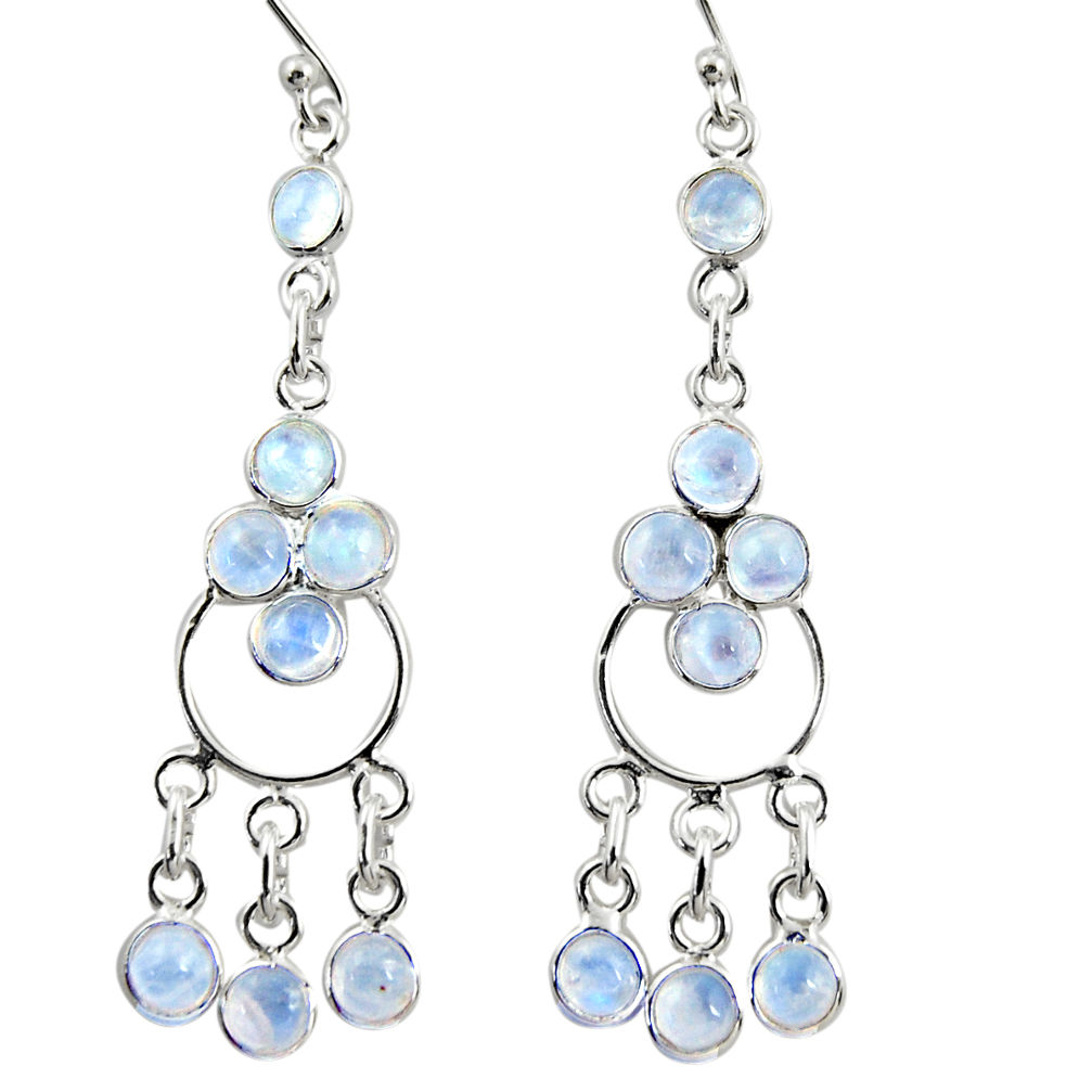925 sterling silver 9.25cts natural rainbow moonstone chandelier earrings r35680