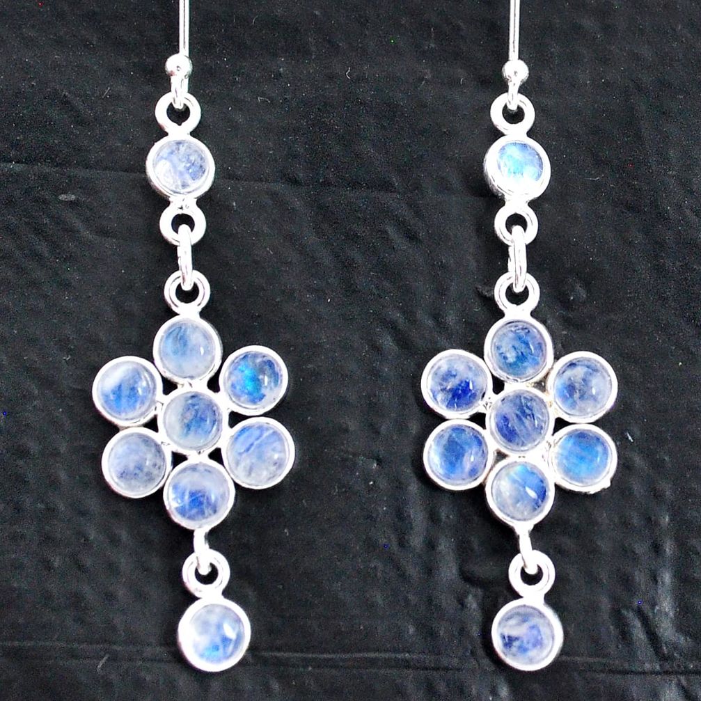 925 sterling silver 6.26cts natural rainbow moonstone chandelier earrings t4680