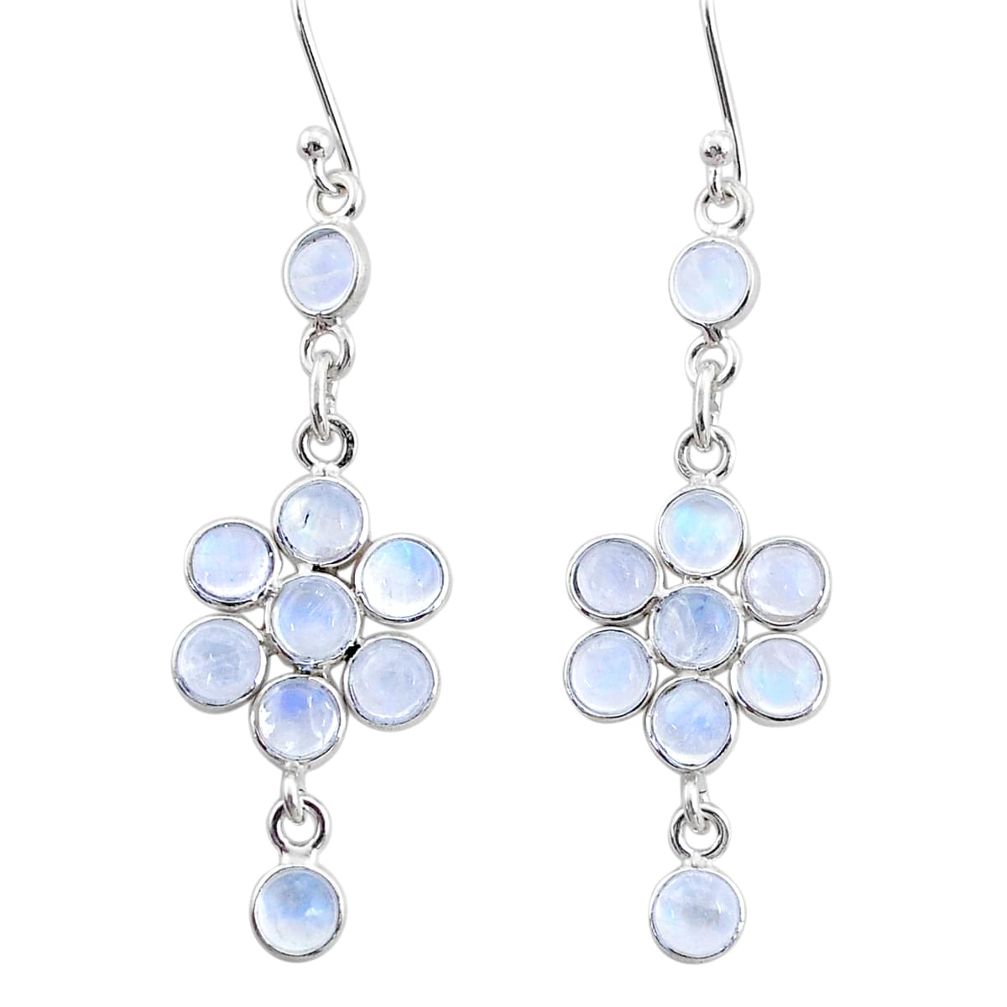 925 sterling silver 7.42cts natural rainbow moonstone chandelier earrings t4760