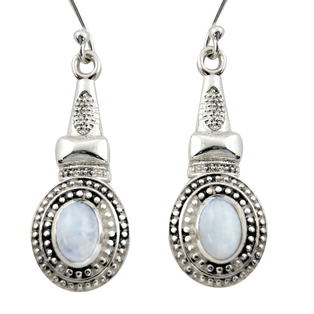 925 sterling silver 3.33cts natural rainbow moonstone dangle earrings d46960