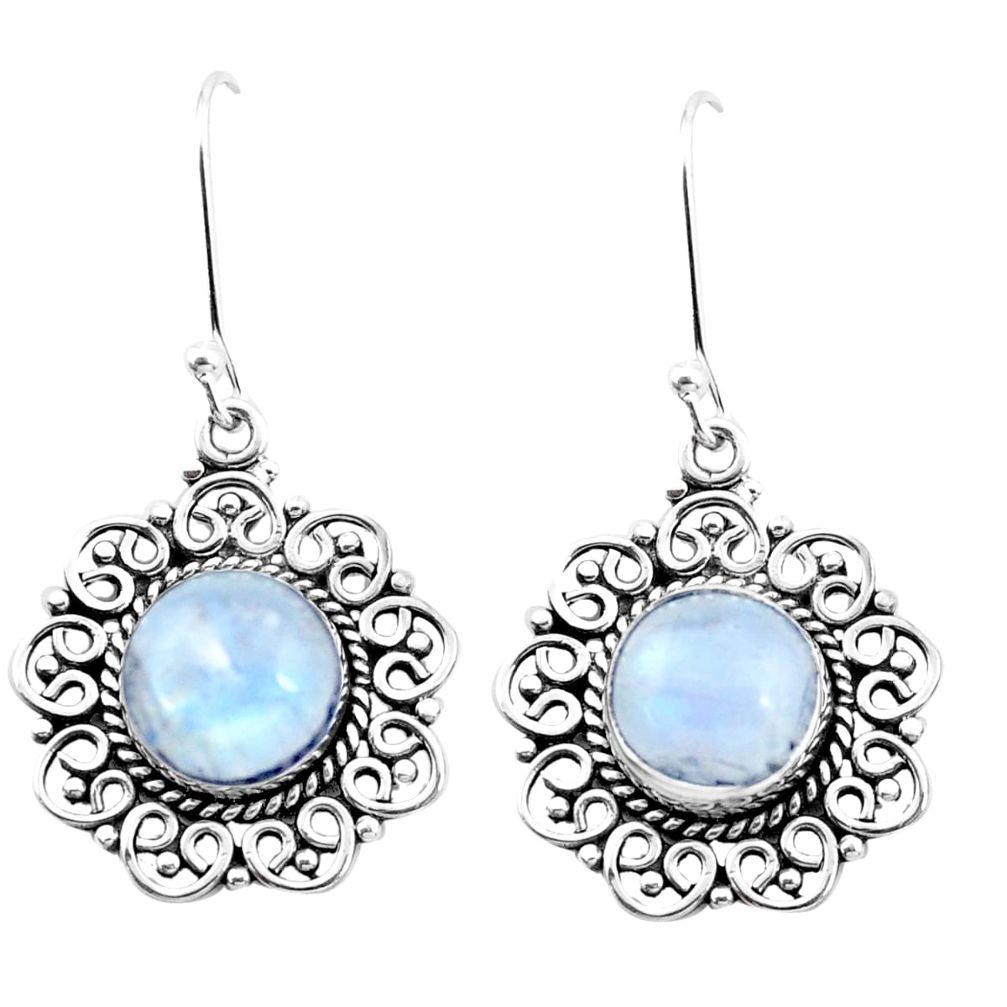 925 sterling silver 8.83cts natural rainbow moonstone dangle earrings p26372