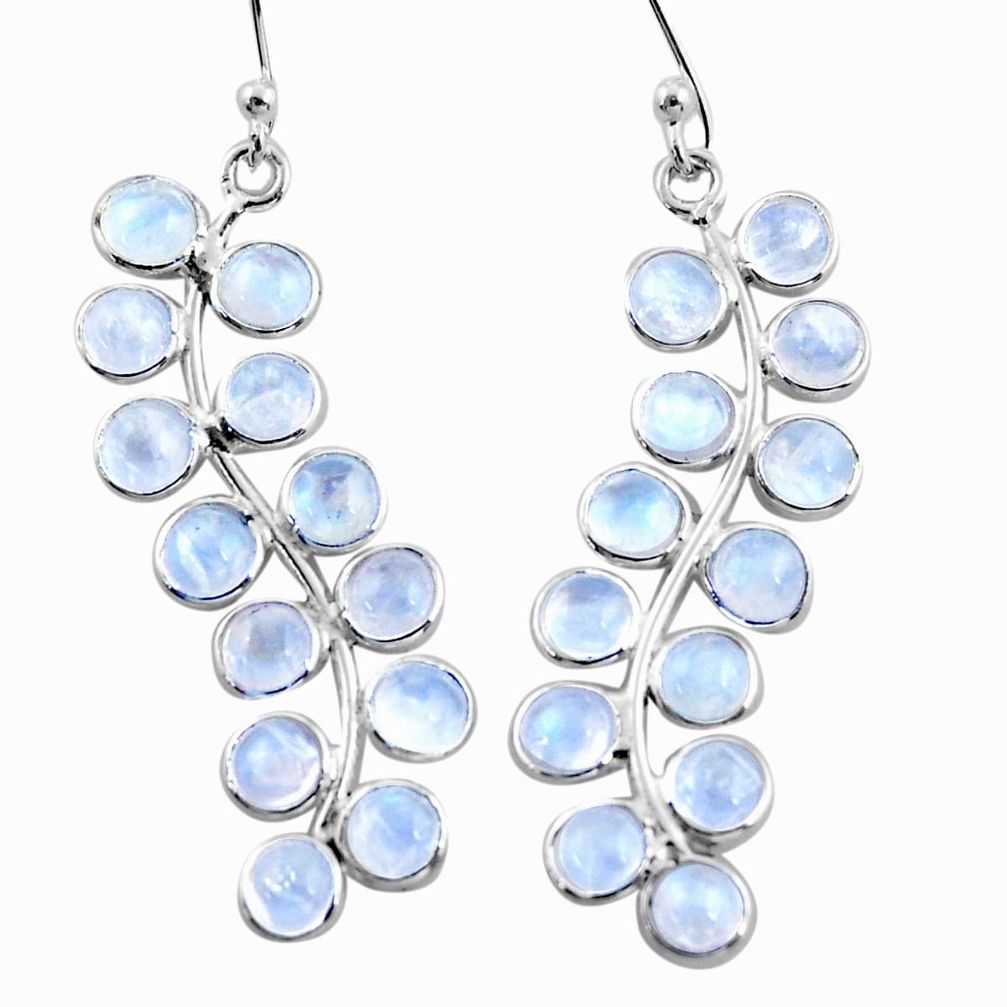 925 sterling silver 10.15cts natural rainbow moonstone dangle earrings r35757