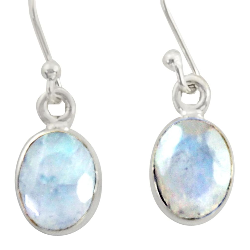 925 sterling silver 4.23cts natural rainbow moonstone dangle earrings r41119