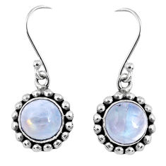 925 sterling silver 4.93cts natural rainbow moonstone dangle earrings r60498