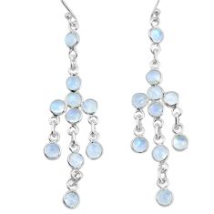 925 sterling silver 12.58cts natural rainbow moonstone dangle earrings r73036