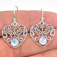 925 sterling silver 2.03cts natural rainbow moonstone dangle earrings t28199