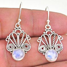 925 sterling silver 3.79cts natural rainbow moonstone dangle earrings t32900