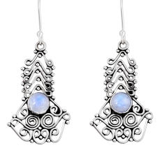 925 sterling silver 2.17cts natural rainbow moonstone dangle earrings y24756