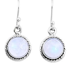 925 sterling silver 4.86cts natural rainbow moonstone dangle earrings y6743