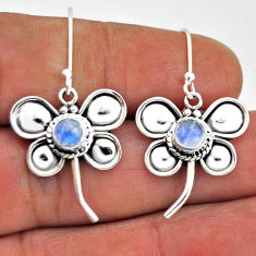 925 sterling silver 1.64cts natural rainbow moonstone dragonfly earrings n38006