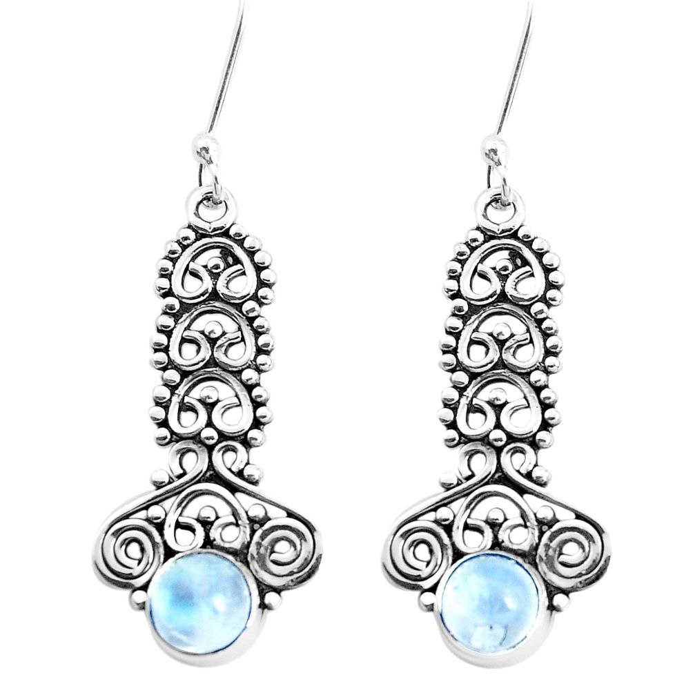 925 sterling silver 2.89cts natural rainbow moonstone earrings jewelry p39254
