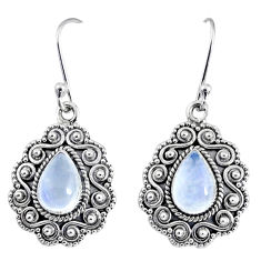 Clearance Sale- 925 sterling silver 4.92cts natural rainbow moonstone earrings jewelry r64219