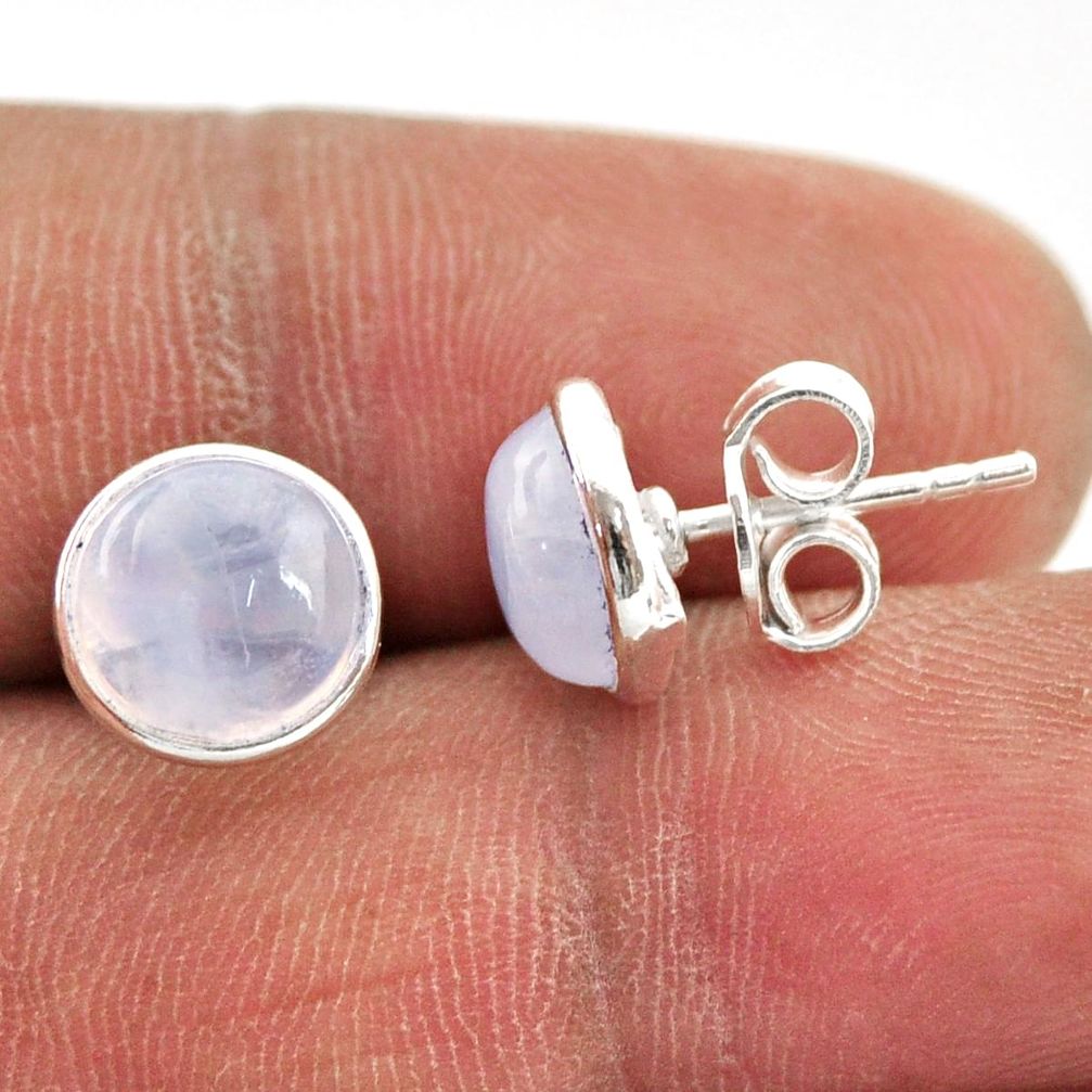 925 sterling silver 5.58cts natural rainbow moonstone round stud earrings r27340