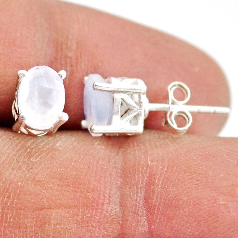 925 sterling silver 3.39cts natural rainbow moonstone stud earrings r87439