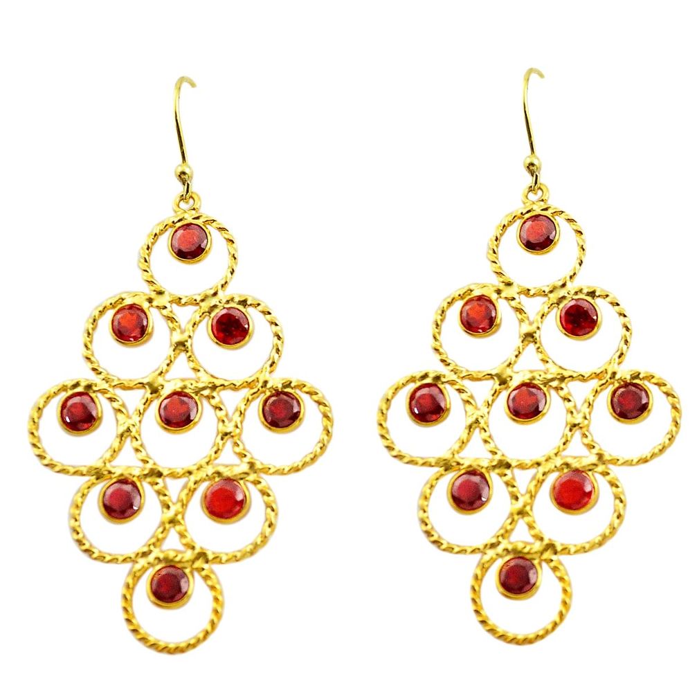 ver 11.24cts natural red garnet sterling dangle earrings p75447