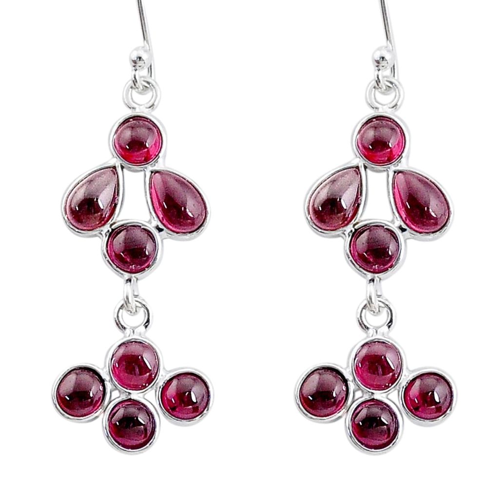 925 sterling silver 5.54cts natural red garnet chandelier earrings t12423
