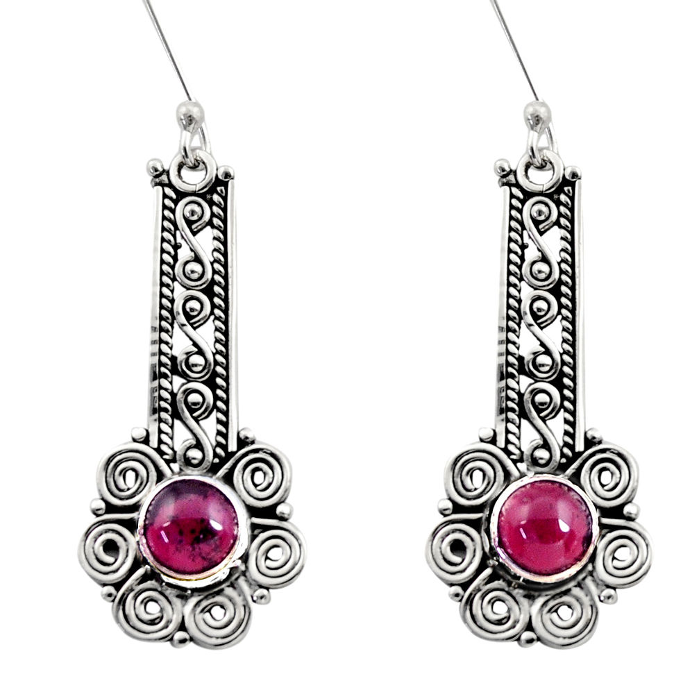 925 sterling silver 2.75cts natural red garnet dangle earrings jewelry d41151