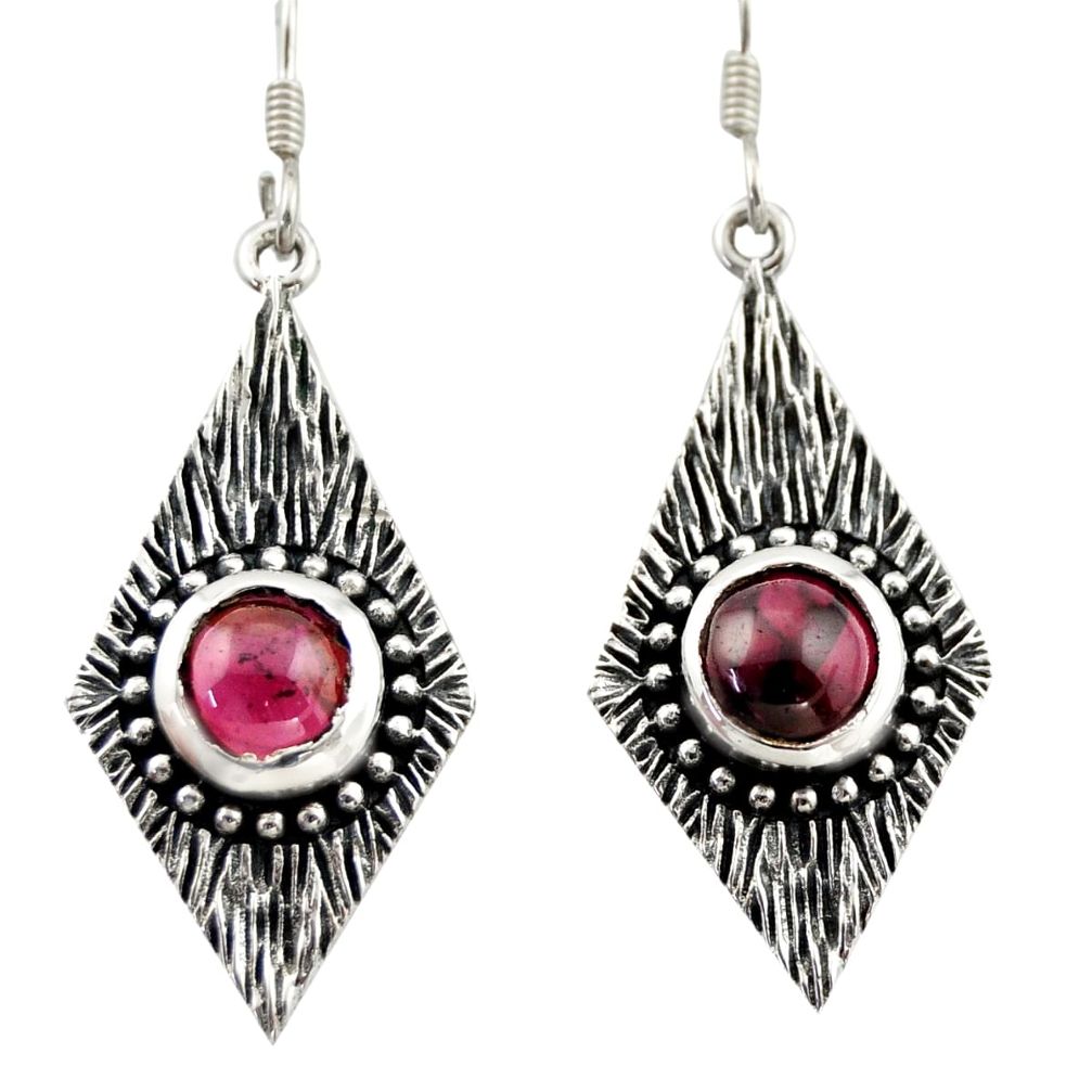 925 sterling silver 4.38cts natural red garnet dangle earrings jewelry d47085