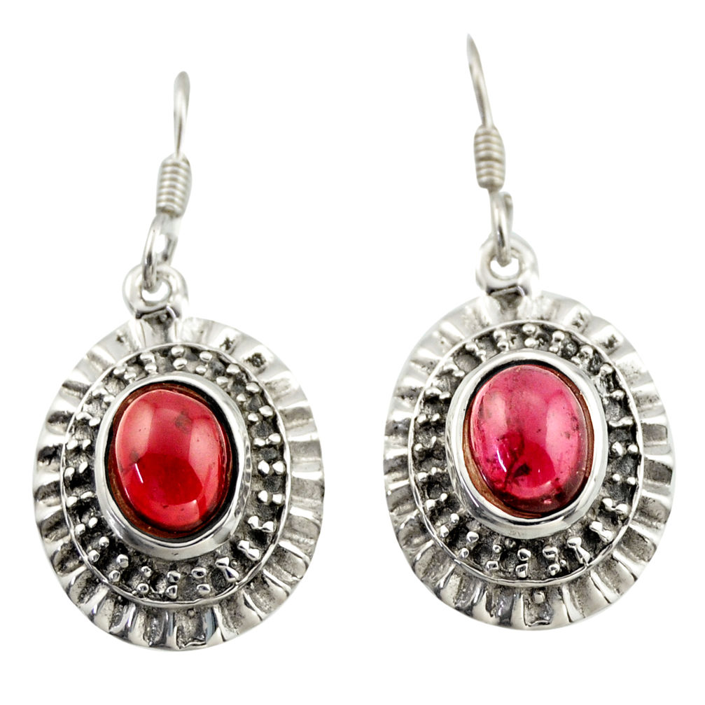 925 sterling silver 4.38cts natural red garnet dangle earrings jewelry d47124