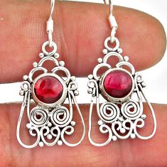 925 sterling silver 2.02cts natural red garnet dangle earrings jewelry n27945