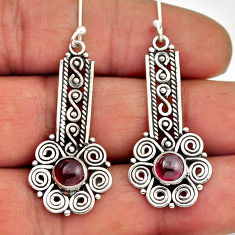 925 sterling silver 2.24cts natural red garnet dangle earrings jewelry n27952