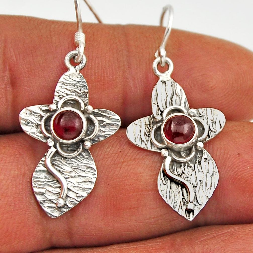 925 sterling silver 1.06cts natural red garnet dangle earrings jewelry n28002