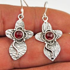 925 sterling silver 1.06cts natural red garnet dangle earrings jewelry n28002