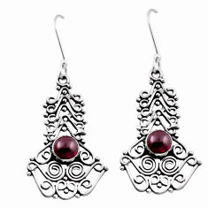925 sterling silver 2.19cts natural red garnet dangle earrings jewelry n28170