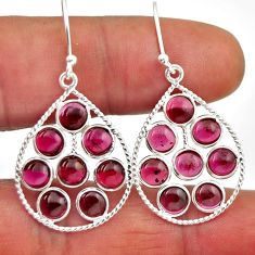 925 sterling silver 10.22cts natural red garnet dangle earrings jewelry n28831
