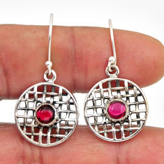 925 sterling silver 1.76cts natural red garnet dangle earrings jewelry n28927