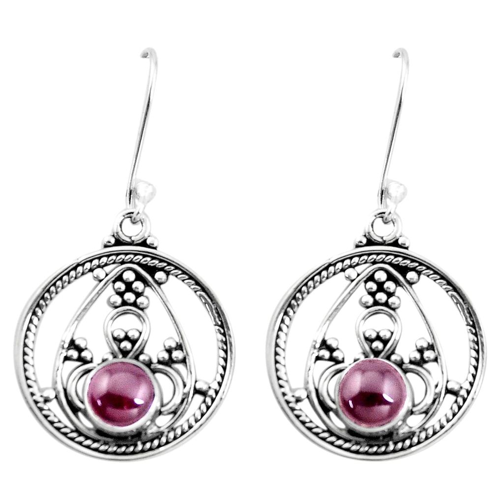 925 sterling silver 2.81cts natural red garnet dangle earrings jewelry p13254