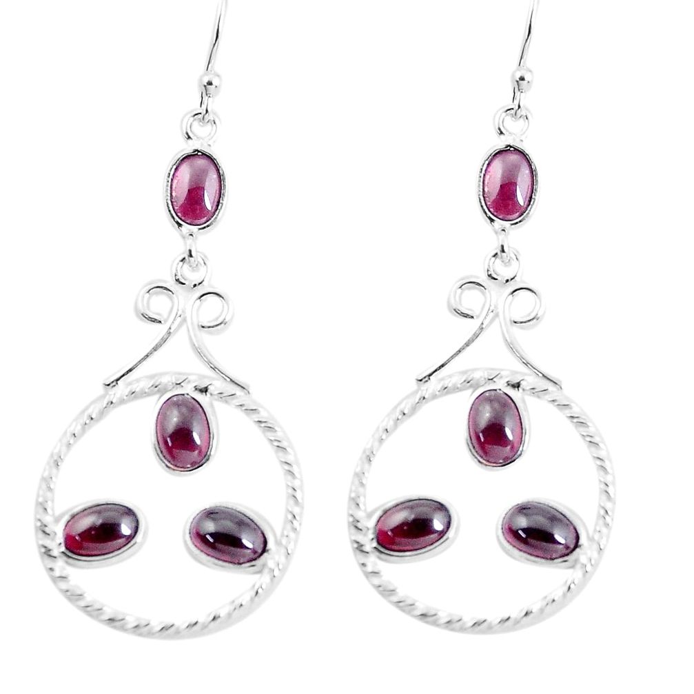 925 sterling silver 8.42cts natural red garnet dangle earrings jewelry p56924