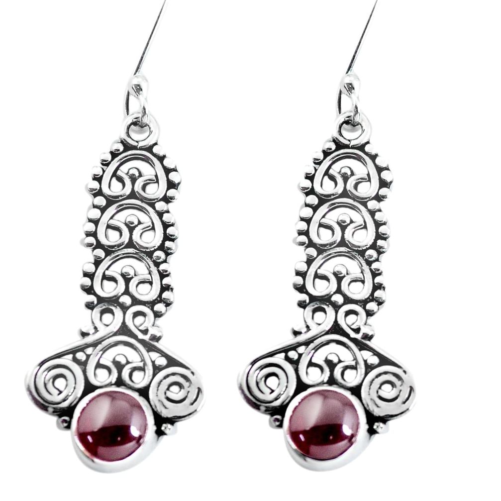 925 sterling silver 2.58cts natural red garnet dangle earrings jewelry p58143