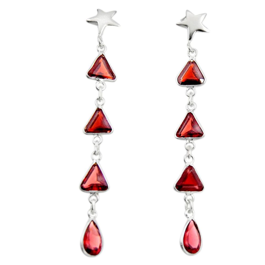 925 sterling silver 11.73cts natural red garnet dangle earrings jewelry r19951