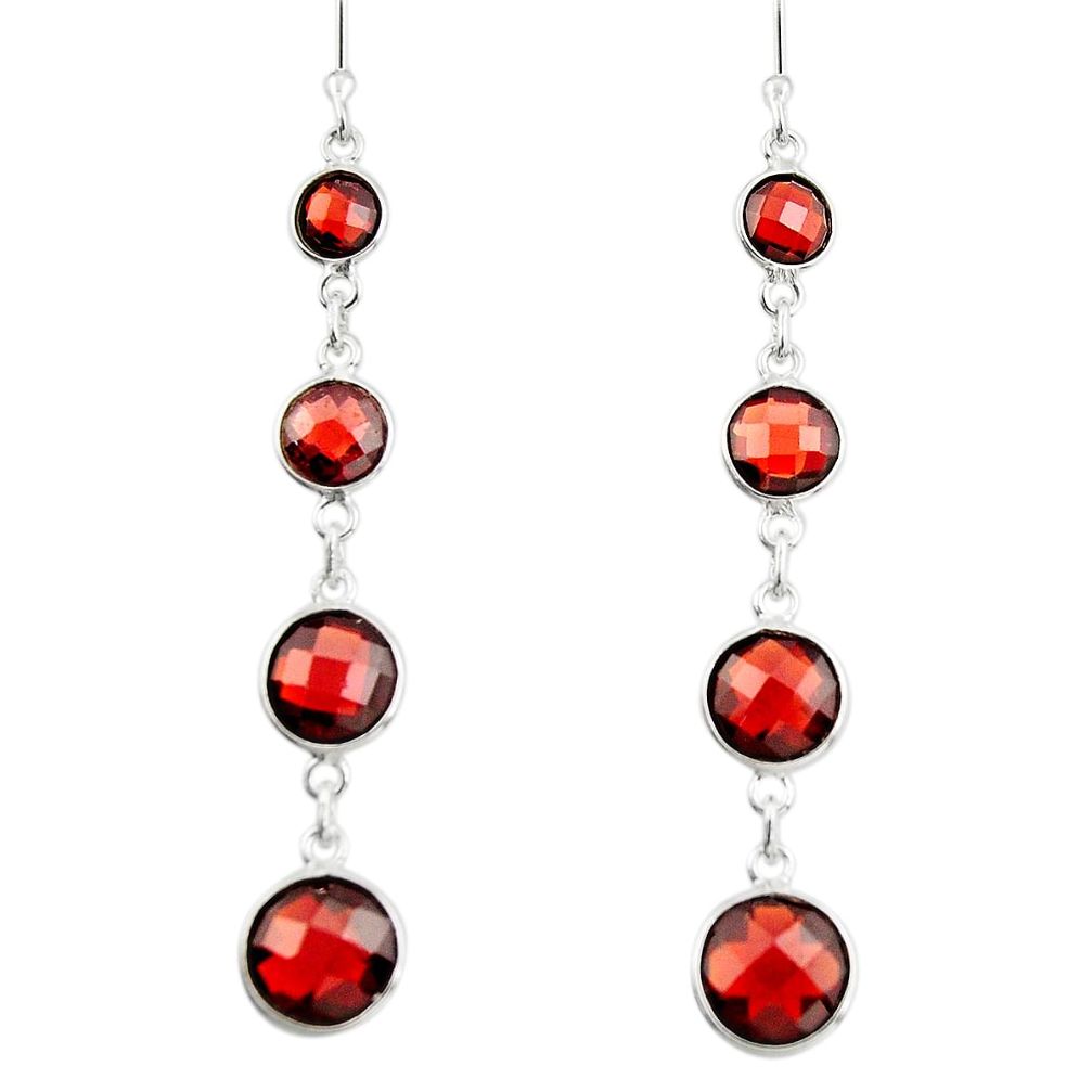 925 sterling silver 11.28cts natural red garnet dangle earrings jewelry r19978