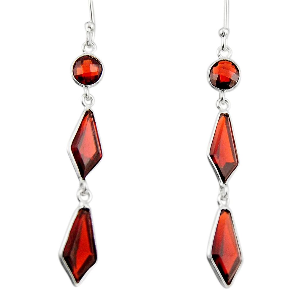 925 sterling silver 8.46cts natural red garnet dangle earrings jewelry r19984