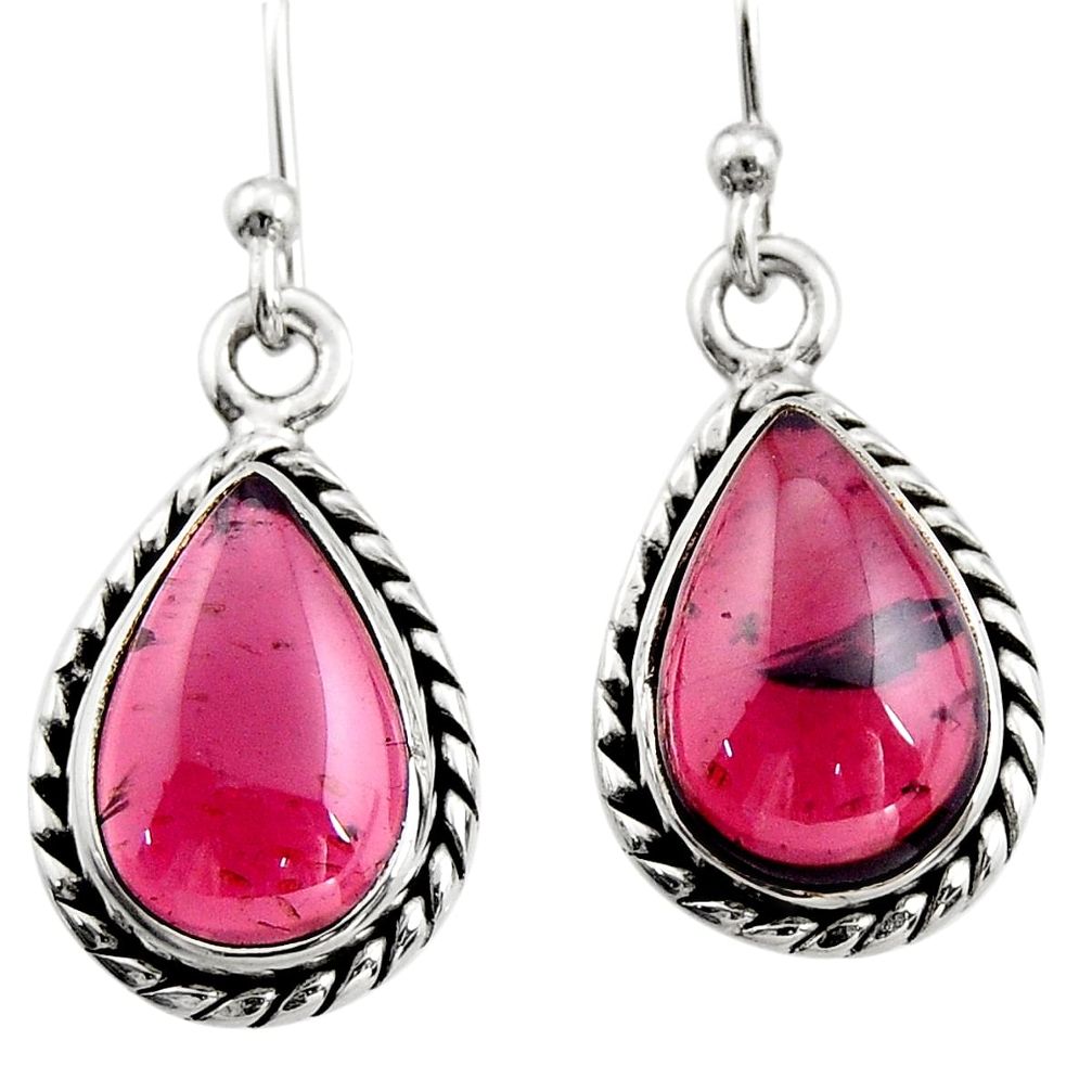 925 sterling silver 7.00cts natural red garnet dangle earrings jewelry r21634