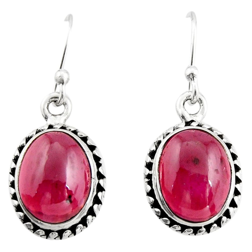 925 sterling silver 7.61cts natural red garnet dangle earrings jewelry r21647