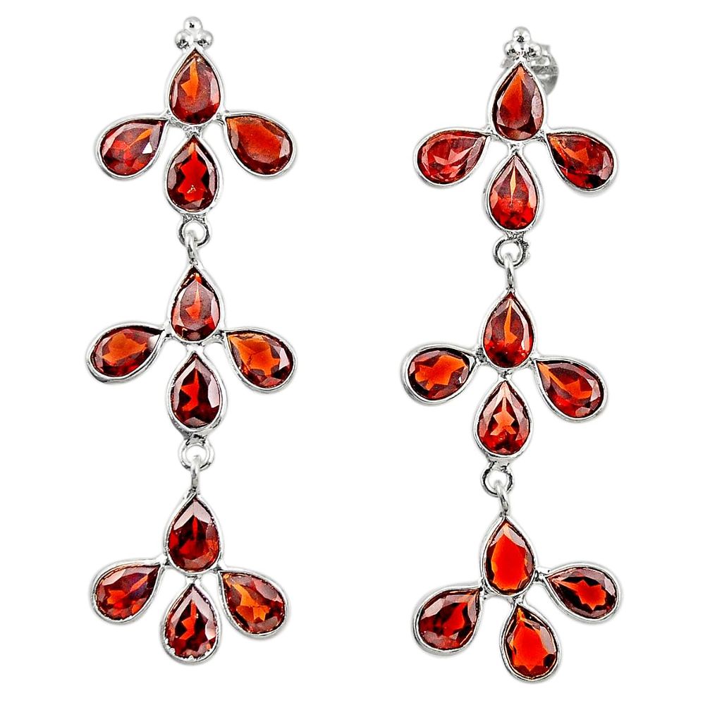 925 sterling silver 12.96cts natural red garnet dangle earrings jewelry r33200