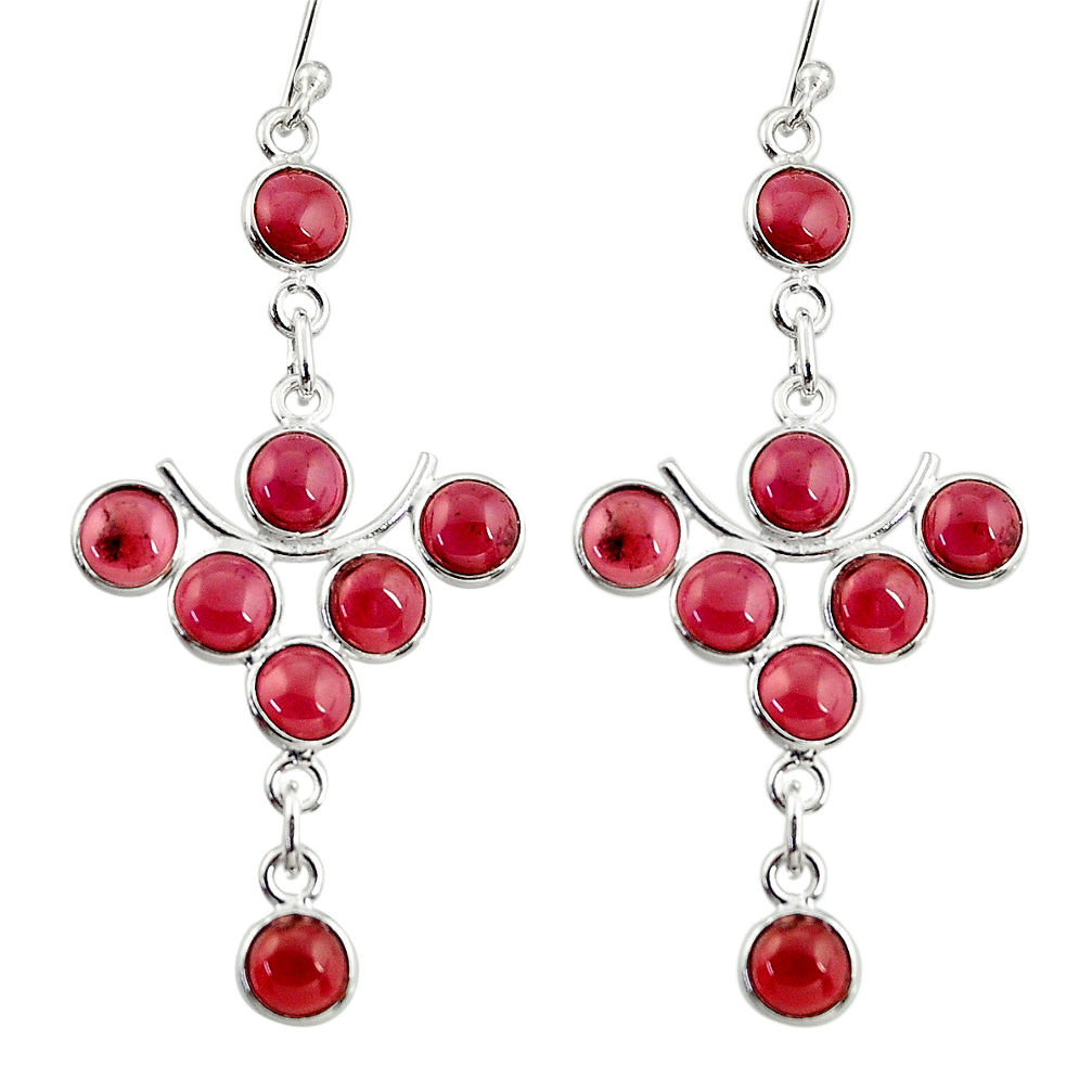 925 sterling silver 14.82cts natural red garnet dangle earrings jewelry r33572