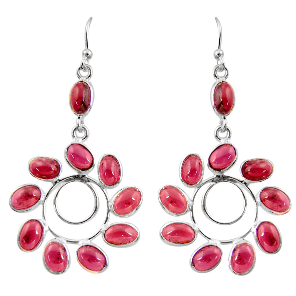 925 sterling silver 16.50cts natural red garnet dangle earrings jewelry r37445