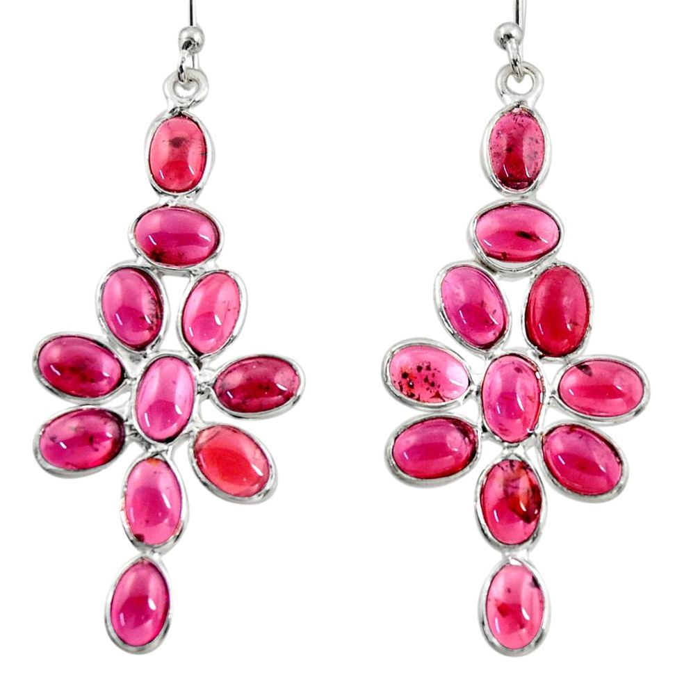925 sterling silver 15.25cts natural red garnet dangle earrings jewelry r37504