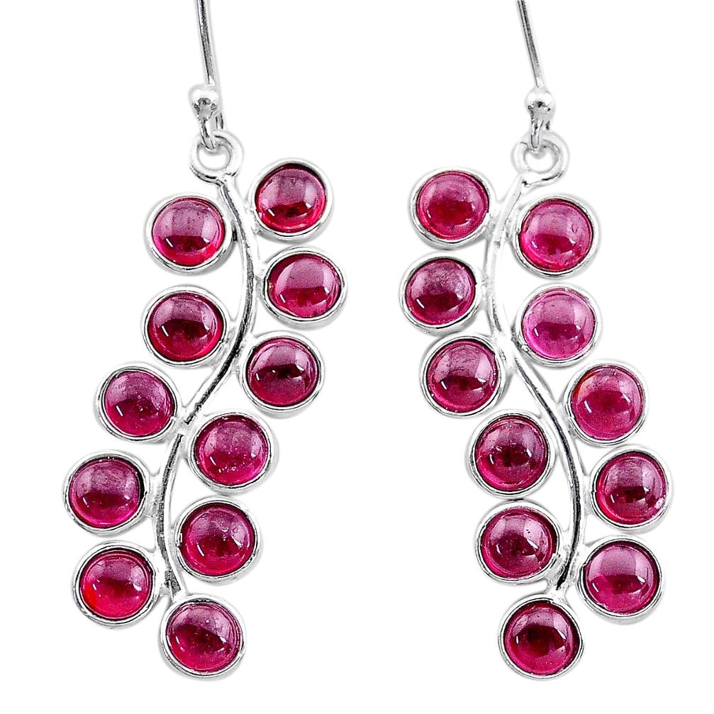 925 sterling silver 9.88cts natural red garnet dangle earrings jewelry t12404