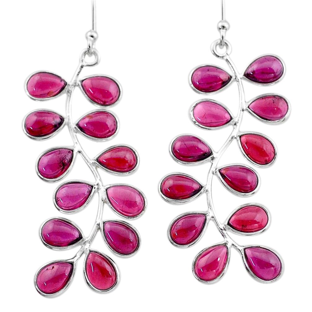 925 sterling silver 18.79cts natural red garnet dangle earrings jewelry t1763